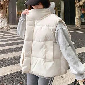 여성 패딩조끼 보온 웰론 오버핏 겨울 레이어드 조끼