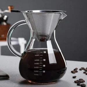 유리 드립퍼 핸들 내열 필터 커피 추출기