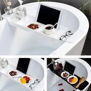 고품질 길이조절 욕조 트레이 선반 반신욕 욕실 선반 받침대 (WFFVPPW)