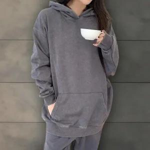 [다잇템] 여성 빅사이즈 캐쥬얼 후디 티셔츠 캥거루 주머니_23916019_588872