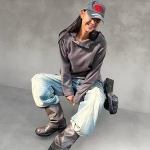 [다잇템] 여성 단추 롱슬리브 라글란 보온 사선 편한 후디 티셔츠_23916016_588872