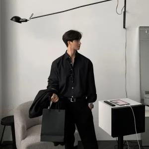 고품질 남성 베이직 모던 루즈핏 봄 가을 긴팔 셔츠 남방 (WFFVR1U)