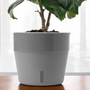 [셀러에이드]자동급수 화분 그레이 사무실 인테리어 카페 장식용