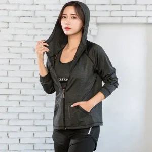 여성 배색 라인 후드 집업 트레이닝복 헬스 운동복 (WFG2RHX)