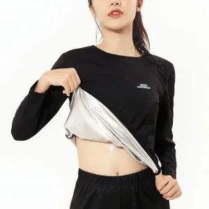 고품질 좋은 스포츠 여성 티셔츠 신축성 땀복 코팅 가볍고 발열땀복 (WFFVZWG)