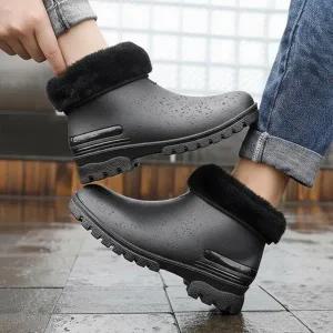 [신세계라이브쇼핑][옷자락] 남성 방수 방한 기모 스노우 레인 숏 부츠