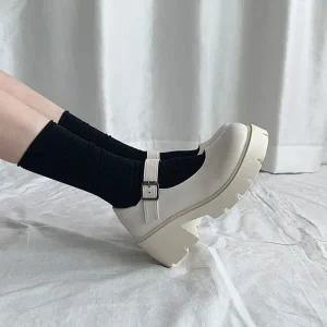 통굽 펌프스 메리제인 봄신발 스트릿패션 데일리신발 (WA3E8EF)