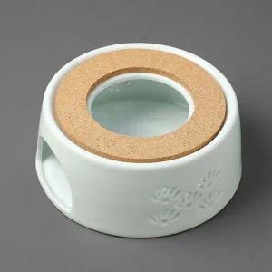 화이트 IQ21ZC84 도자기 코르크 티 워머 S-5 티라이트 홀더