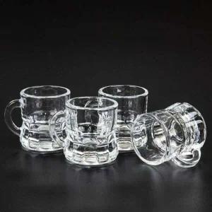 오로라 BK75BA11 유리 소주잔 손잡이 소주컵 술잔 술컵 4P 50ml