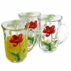 아데리아 ES27SZ19 샤인 손잡이 주스잔 3개 물 머그컵 맥주