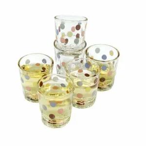 골드 IW10QV71 땡땡이 6개 소주잔 사케 술잔 고블렛 샷잔 컵