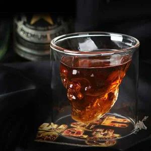 [ WM39DA99 해골 샷글라스 언더락잔 칵테일잔 대형 이중유리컵 ] 해골컵 이중유리잔 아이디어 파티 업소용
