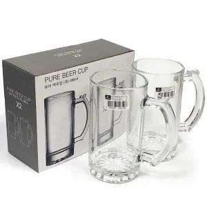 아트 XH24IE48 퓨어 맥주컵2P(대480ml) 글라스컵 유리컵 맥주잔
