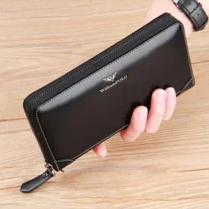 장지갑 슬림 남자 소가죽 클러치 통장 카드 수납