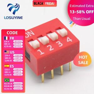 10개 슬라이드형 스위치 모듈 2.54mm 4비트 4 방식 DIP 빨간색 피치