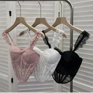 [신세계라이브쇼핑][옷자락] 여자 시스루 레이스 시어 리본 디테일 코르셋 나시