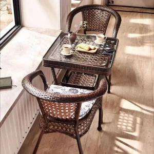 방수 부부테이블 라탄 차단 베란다 티타임 야외 세트 커피