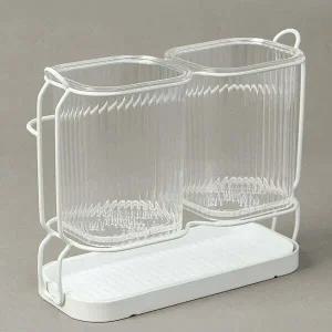 투명 VG17WR69 수저통 숟가락 젓가락 식기 정리함 수저꽂이 2구