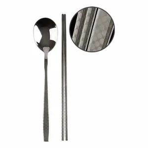 국산 GH53EU62 고급 비바 실버 레이저 수저 커트러리 스테인리스 숟가락 젓가락