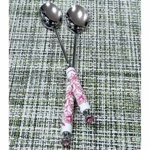 수저 QG23VV44 숟가락 디저트 커피 티스푼 머들러 핑크 1P