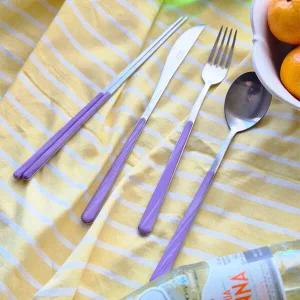 네바 무광 마블 스텐 커트러리 한식 디너세트 (젓가락+스푼+포크+나이프)