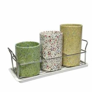 폴마르켄 ZR89IF65 도자기 수저통 식기 숟가락통 수저꽂이 3단