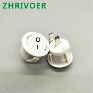 5pcs Kcd1-105 직경 미니 소형 소형 라운드 보트 로커 스위치 블랙 미니 소형 화이트 레드 2pin ON-OFF