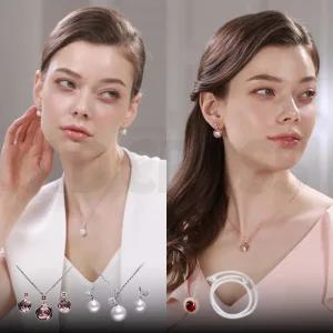 오엘라 주얼리 세트 이사벨 발리 스와로브스키 진주 크리스탈 리얼 다이아몬드 루비 목걸이 귀걸이 세트