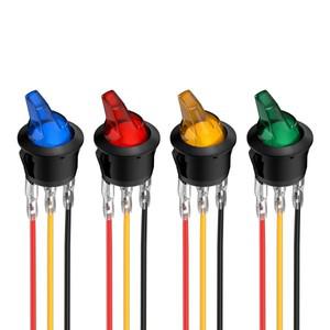 4PCS 조명 로커 토글 스위치 12V 20A ONOff 3 핀 라운드 LED 미니 소형 SPST 자동차