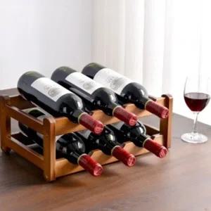 베네토 2단 원목 와인랙 대나무 와인병 보관 진열대 (WBDFE06)