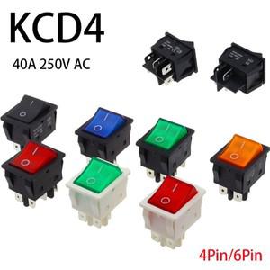 1PCS 40A 250V AC 고전류 ONOFF Eelding 기계 KCD4 스털링 실버 포인트 로커 전원 버튼 스위치 용 특수 46P