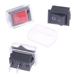 5개 푸시 버튼 미니 소형 스위치 2핀 스냅인 온오프 로커 방수 커버 포함 블랙