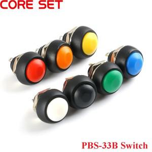 6pcs1pc PBS 33B 미니 소형 Sam 플라스틱 푸시 버튼 라운드 헤드 ON OFF 순간 스위치 2 핀 12mm 방수 전원