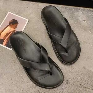 고품질 여자 여름 블랙 남자 빅사이즈 쪼리 슬리퍼 엄지 (WFFWKRQ)