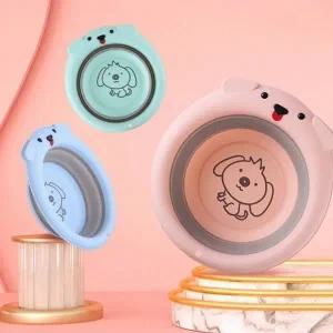 접이식 세숫대야 접어서보관하는 욕실대야 대 -강아지 (WC52F4B)