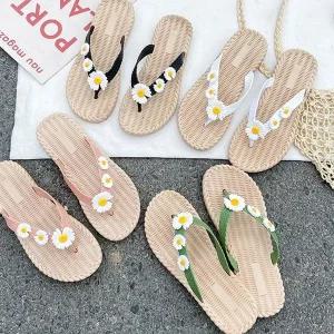 말랑 폭신 여성 꽃 포인트 쪼리 슬리퍼 여름 발편한 (WC59165)