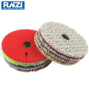 Raizi 100 mm 3 단계 화강암 대리석 석재 연마 샌딩 디스크 용 습식 다이아몬드 패드 키트