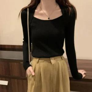 [라일리여성의류] Rly 다양한컬러 무드 슬림한 니트 날씬핏 여성 패턴