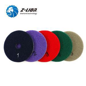 Z-LION 건식 연마 패드, 다이아몬드 화강암 도구, 대리석 콘크리트 연삭, 5 단계, 세트당 4 인치, 개