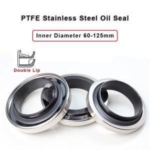 PTFE 스테인레스 스틸 오일 도장, 공기 압축기용 더블 립 고온 저항 샤프트 내경 60-125mm, 1 개