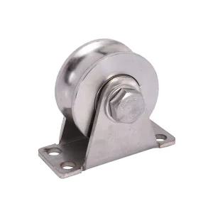 4팩 U형 스테인레스 스틸 풀리 블록 음소거 베어링 그루브 슬라이딩 롤러 트랙 휠-AT36