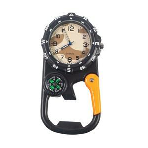디지털 카라비너 워치 백팩 포브 벨트 방수 및 충격 방지 포켓 클립온 쿼츠 워치가 아웃도어 스포츠를 위해 어둠 속에서 빛을 발합니다