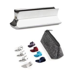 미스터 파워 기타, 도브로용 슬라이드 메탈 스틸 톤 바, 랩 스틸 기타, 하와이안 기타, 셀룰로이드 + 스테인리스 스틸 메탈 엄지 & 손가락 픽 프렉트럼 + 가방