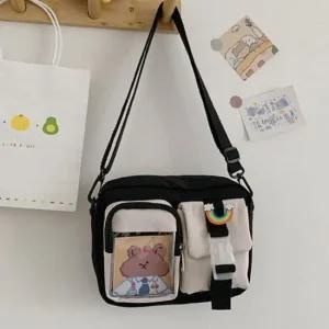 미니투톤메신저백백 패브릭 천 데일리 토트백 패션잡화 미니