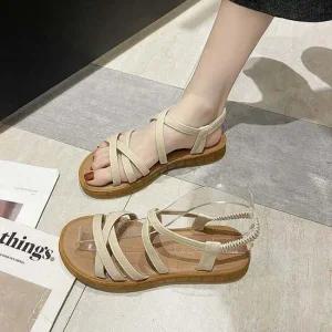 캐주얼 스트랩 샌들 플랫 여자 발편한 여름 밴딩