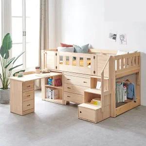 엘엔에스가구 UV코팅 분리형 코코벙커침대 어린이벙커 책상형침대