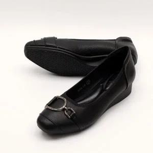 제이시 발편한 볼넓은 고무창 3cm 통굽 중년신발 K190