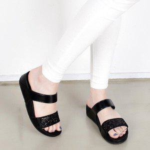 4cm 고무창 발편한 통굽 여름 슬리퍼 S073