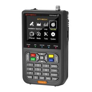 GT 미디어 V8 파인더2 위성 파인더 디지털 FTA DVB-S/S2/S2X 신호 측정 미터기 감지기 수신기 LCD 화면, 백팩 포함 TV 접시 조절 가능