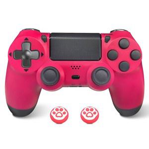EaJ 용 Hcirtnawi 무선 컨트롤러 듀얼 진동이 있는 /슬림/프로/PC용 리모컨/3 5mm 오디오 잭/6축 자이로/터치 패드/타입 C 포트/1000mAh 배터리 핫 핑크